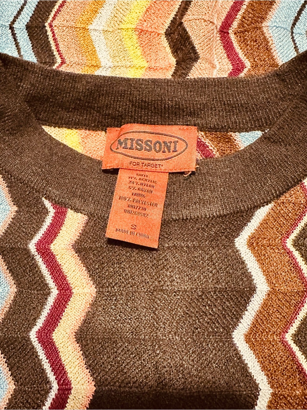 Missoni for Target | Dress | MFT Dark Brown Multi Colored Chevron Knit Dress - Picture 7 of 11